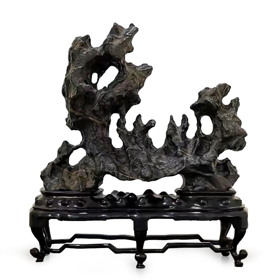 A CHINESE LINGBI SCHOLAR'S ROCK ON STAND (1 of 6)