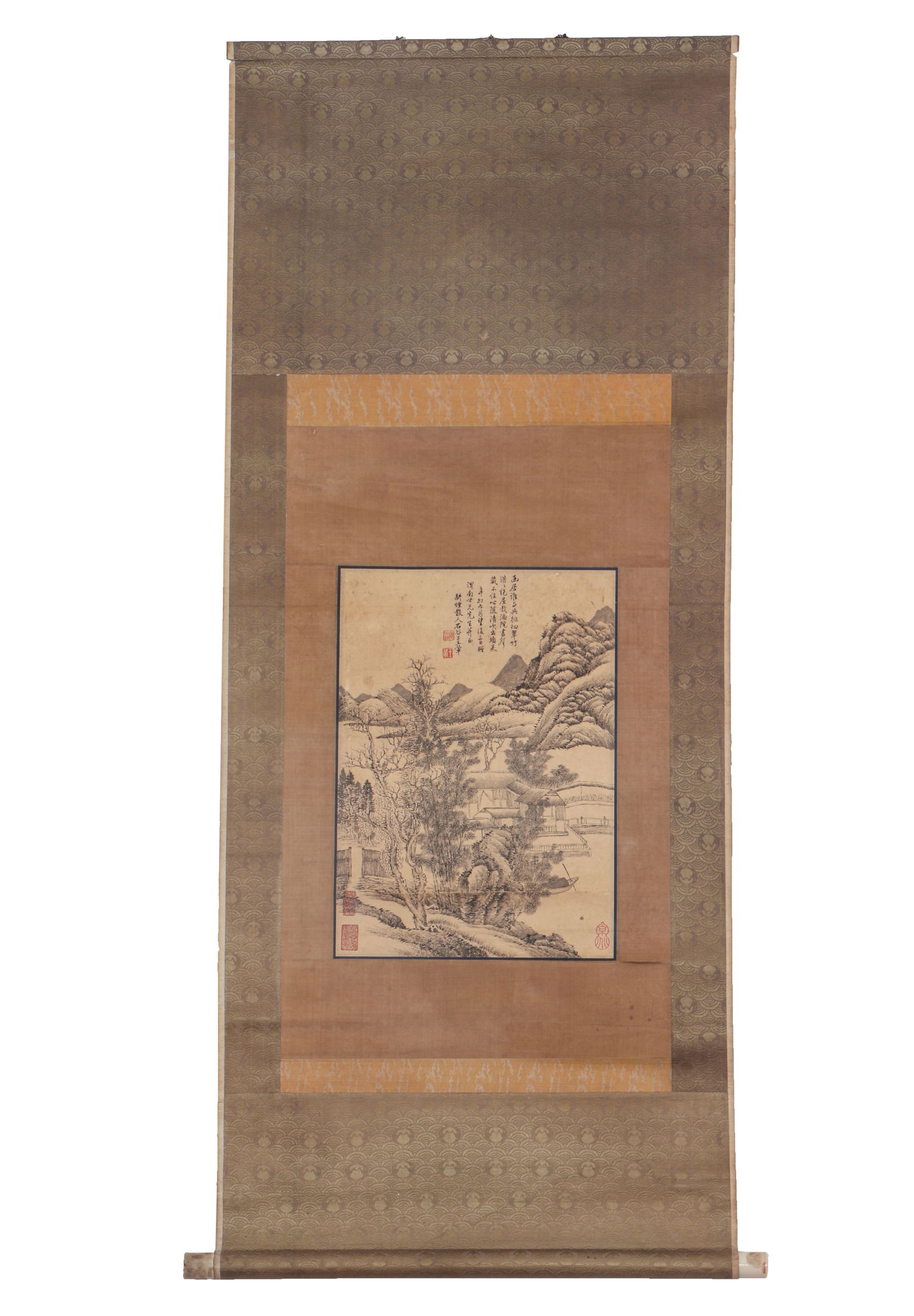 A CHINESE PAINTING OF RIVERBANK SCENERY SIGNED WANGHUI: A CHINESE PAINTING OF RIVERBANK SCENERY SIGNED WANGHUI Painting depicting riverbank scenery, hanging scroll, ink on paper, inscribed, signed Wang Hui, with one seal of artist. DIMENSIONS: Image only s