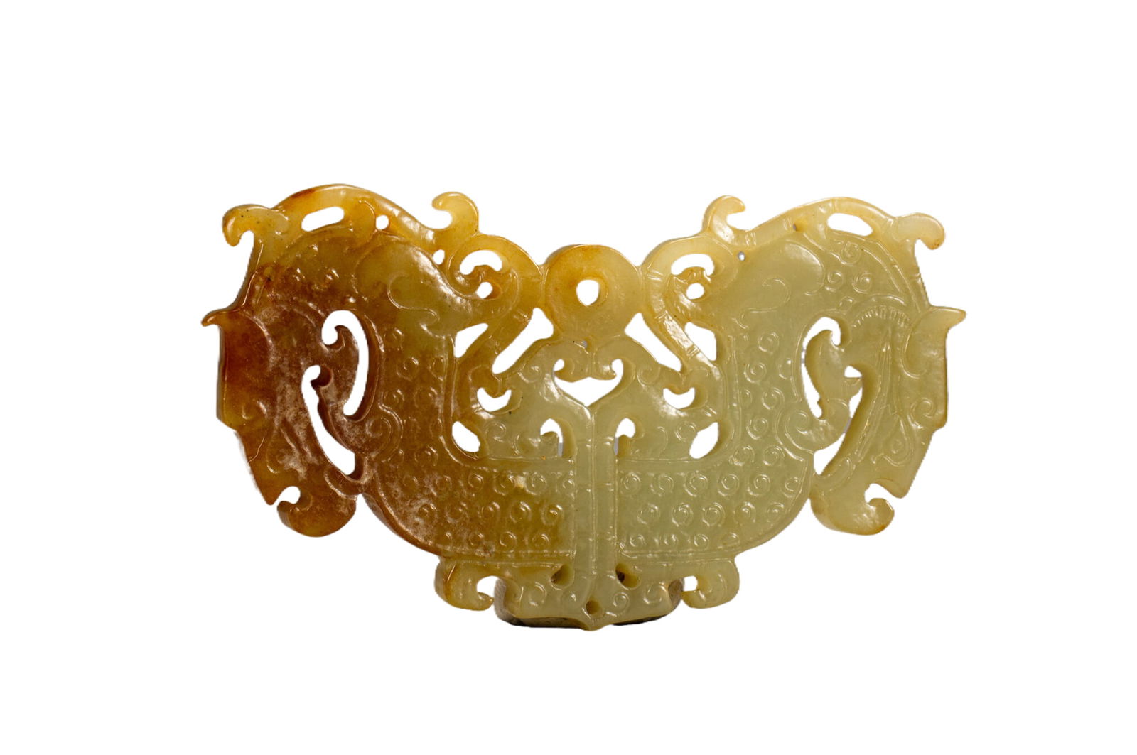 A CHINESE CARVED JADE DRAGON ORNAMENT (1 of 9)