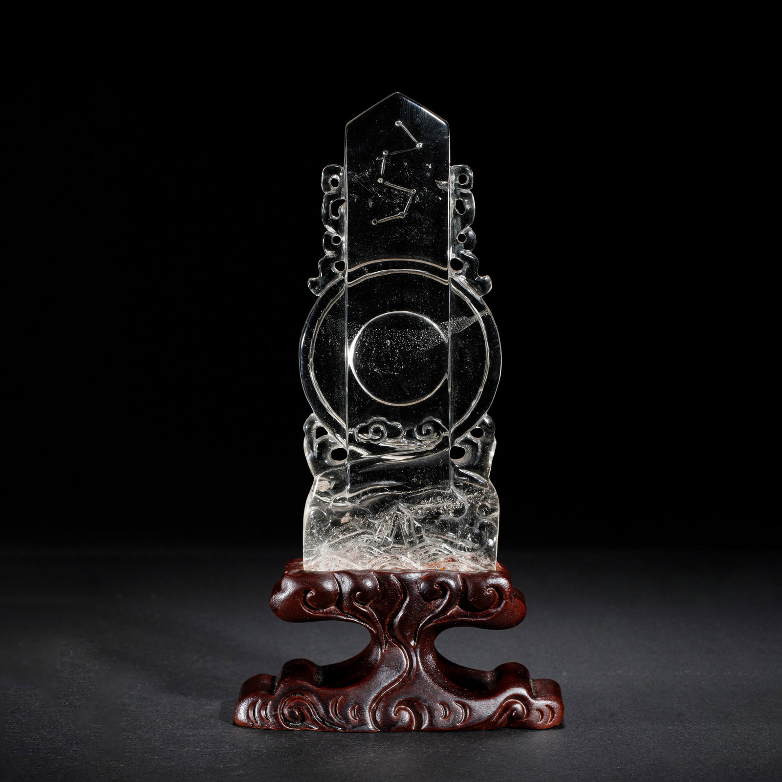 A CHINESE CARVED ROCK CRYSTAL TABLET GUIBI (1 of 10)