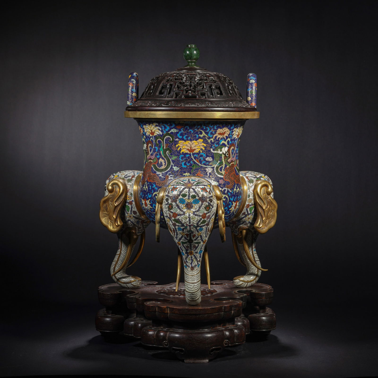 A CLOISONNE ENAMEL TRIPOD CENSER (1 of 12)