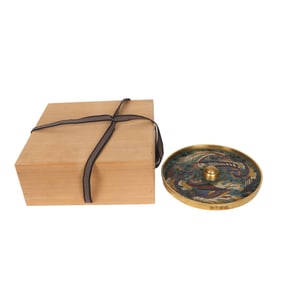 A CLOISONNE ENAMEL PHOENIX MIRROR