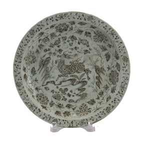 A RED UNDERGLAZE PORCELAIN DISH