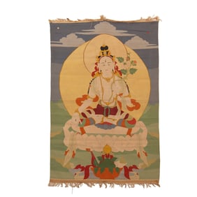 A KESI EMBROIDERED FIGURE OF WHITE TARA