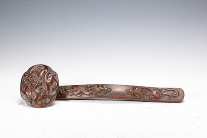 A CARVED ALOES-WOOD CHENXIANG RUYI SCEPTER