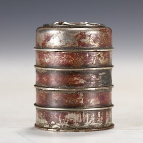 A SILVER BOX WITH COVER