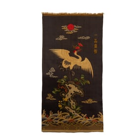 A KESI EMBROIDERED CRANE WITH SUN