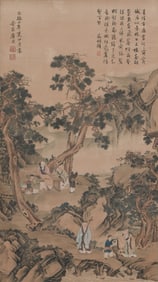 A CHINESE PAINTING OF FIGURAL STORY SIGNED TANGYIN