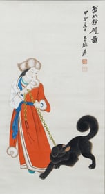 A CHINESE PAINTING OF FIGURAL STORY SIGNED ZHANG DAQIAN