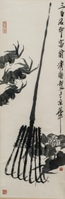 A CHINESE PAINTING OF CRABS SIGNED QI BAISHI