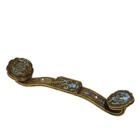 A KING FISHER FEATHER DECORATEDSILVER-GILT RUYI SCEPTER