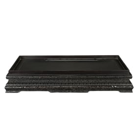 A CARVED ROSEWOOD ZITAN TEA TRAY