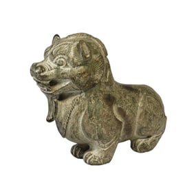A CARVED STONE MYTHICAL BEAST BIXIU