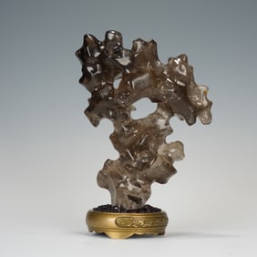 A SMOKY QUARTZ LITERATI ROCK