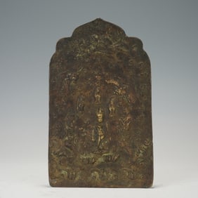 A BRONZE BUDDHIST PLAQUE