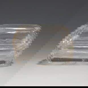 A CARVED ROCK CRYSTAL BOX WITH COVER: A CARVED ROCK CRYSTAL BOX WITH COVER Of compressed square shape, surmounted with some cover, hollowed inside. DIMENSIONS: L. 8.5 cm. W. 5.3 cm. H. 5.4 cm. Weight 239 grams. HAVE A SIMILAR ITEM TO SELL