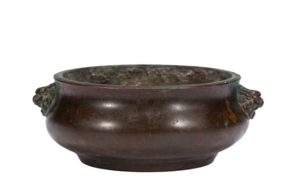 A BRONZE BOMBE CENSER