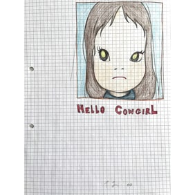 HELLO COWGIRL SIGNED YOSHITOMO NARA