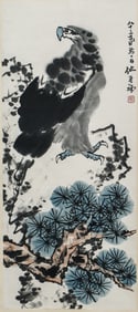 A CHINESE PAINTING OF FALCON SIGNED LI KUCHAN