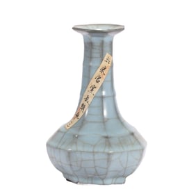 A GUAN-WARE OCTAGONAL VASE