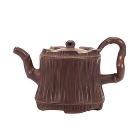 A YIXING GLAZE ZISHA TEAPOT
