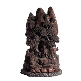 A ALOESWOOD CHENXIANG FIGURAL STORY DECORATION