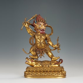 A BRONZE-GILT YAMA DHARMARAJA
