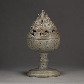 A CARVED STONE MOUNT SHAPE CENSER BOSHANLU
