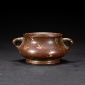 A GOLD-SPLASHED BRONZE CENSER