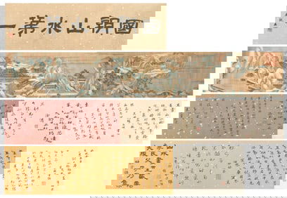 A CHINESE PAINTING OF OVERLOOKING SCENERY SINGED LI SIXUN