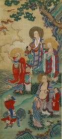 A CHINESE PAINTING OF LUOHAN GROUP BY ANONYMOUS