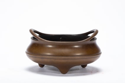 A BRONZE TRINITY CENSER