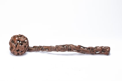 A CARVED BAMBOO RUYI SCEPTER