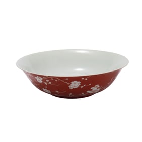 A CHINESE IRON RED FLOWER BOWL