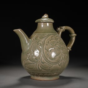 A YAOZHOU-TYPE PEONY SCROLL EWER