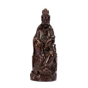 A CARVED ALOESWOOD CHENXIANG GUANYIN