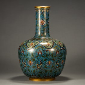 A CLOISONNE ENAMEL KUILONG VASE