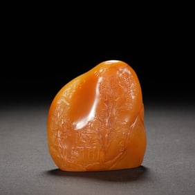 A CARVED TIANHUANG LANDSCAPE BOULDER