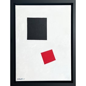 BLACK SQUARE AND RED SQUARED SIGNED KAZIMIR MALEVICH