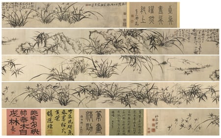 A CHINESE PAINTING OF ORCHIDS SIGNED ZHENG BANQIAO