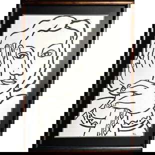 Nadia Signed Fernand Léger: Nadia Signed Fernand Léger Brush and India ink on paper. Signed with the initials 'F.L.' (lower right) DIMENSIONS: Image only: 59.4cm×42cm; With frame: 72.4×53.4; HAVE A SIMILAR ITEM TO SELL? CONTA