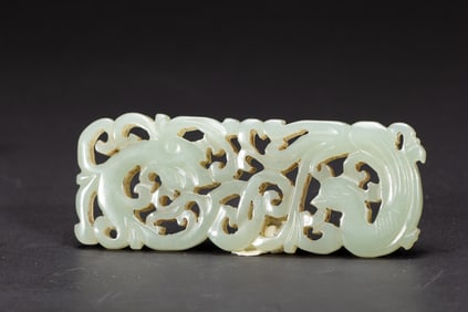A CARVED WHITE JADE PHOENIX PLAQUE