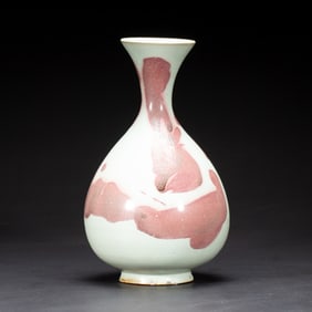 A COPPER RED SPLASHED VASE YUHUCHUNPING