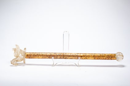 A VERY RARE CARVED ROCK CRYSTAL SCEPTER