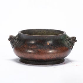 A BRONZE BOMBE CENSER