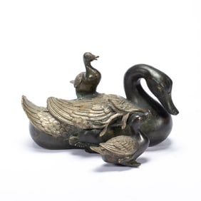 A BRONZE DUCKS GROUP