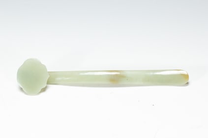 A WHITE JADE RUYI SCEPTER
