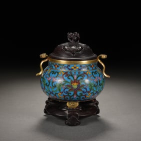 A CLOISONNE ENAMEL INCENSE BURNER