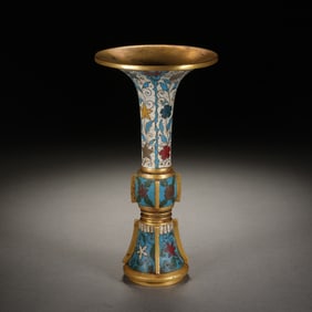 A CLOISONNE ENAMEL BEAKER VASE GU