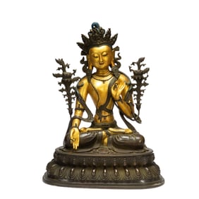 A SINO-TIBETAN BRONZE FIGURE OF BODHISATTVA